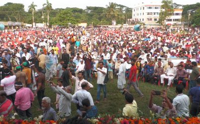 মোরেলগঞ্জে আওয়ামী লীগের শান্তি সমাবেশে মানুষের ঢল