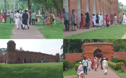 বিশ্ব ঐতিহ্য ষাটগম্বুজ মসজিদ দেখতে দর্শনার্থীদের উপচে পড়া ভিড়